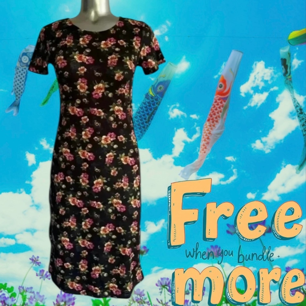 Free 💟Floral Print T-shirt Dress